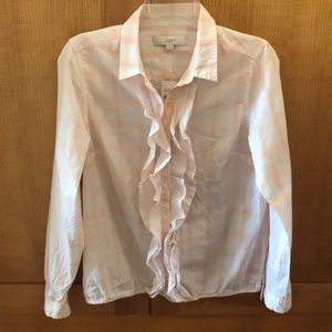 Loft Pink & White Button Down